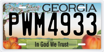 GA license plate PWM4933