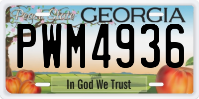 GA license plate PWM4936
