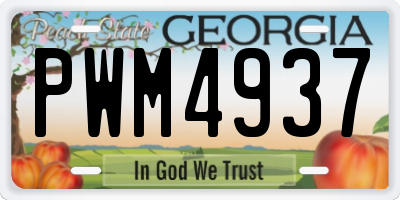GA license plate PWM4937