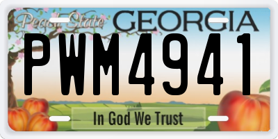 GA license plate PWM4941