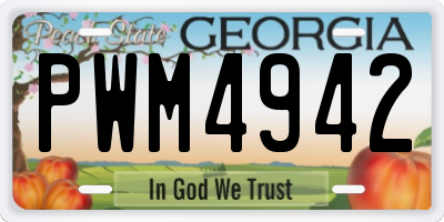 GA license plate PWM4942