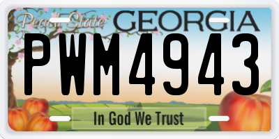 GA license plate PWM4943