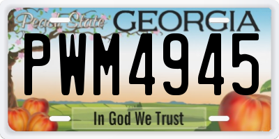 GA license plate PWM4945