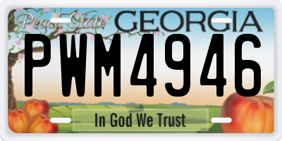 GA license plate PWM4946