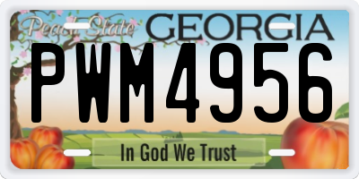 GA license plate PWM4956