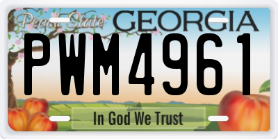 GA license plate PWM4961
