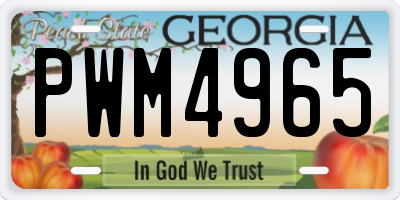 GA license plate PWM4965