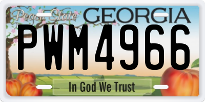 GA license plate PWM4966
