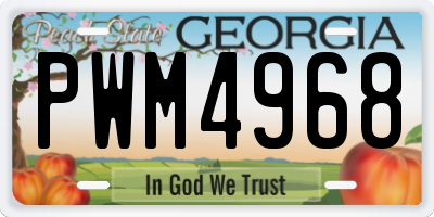 GA license plate PWM4968