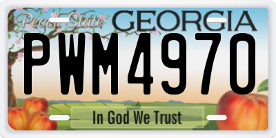 GA license plate PWM4970