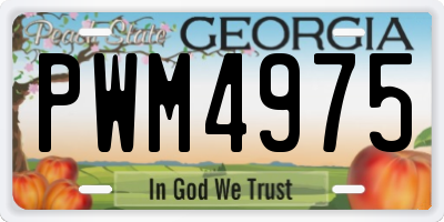 GA license plate PWM4975
