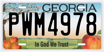 GA license plate PWM4978