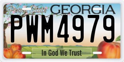 GA license plate PWM4979