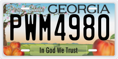 GA license plate PWM4980
