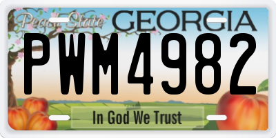 GA license plate PWM4982