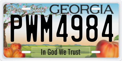 GA license plate PWM4984