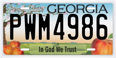 GA license plate PWM4986
