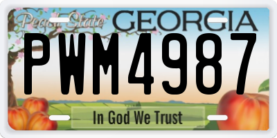 GA license plate PWM4987