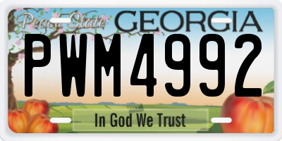 GA license plate PWM4992