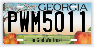 GA license plate PWM5011