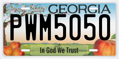 GA license plate PWM5050