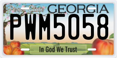 GA license plate PWM5058