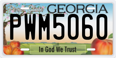 GA license plate PWM5060