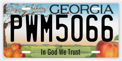 GA license plate PWM5066