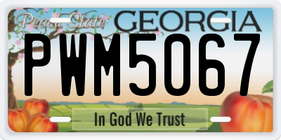 GA license plate PWM5067