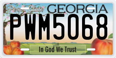 GA license plate PWM5068