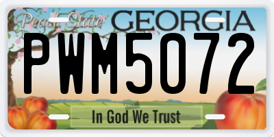 GA license plate PWM5072
