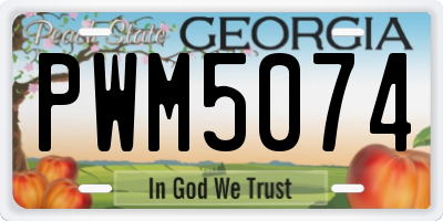 GA license plate PWM5074