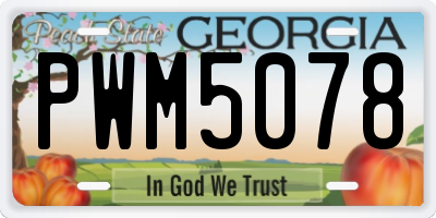 GA license plate PWM5078