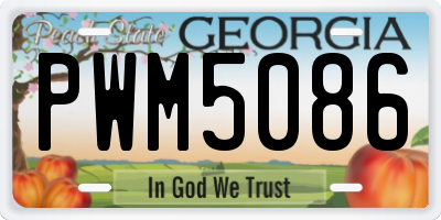 GA license plate PWM5086