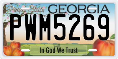 GA license plate PWM5269
