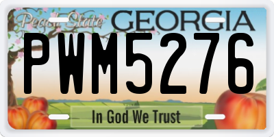 GA license plate PWM5276