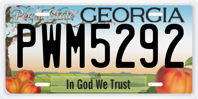 GA license plate PWM5292