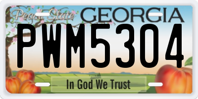 GA license plate PWM5304