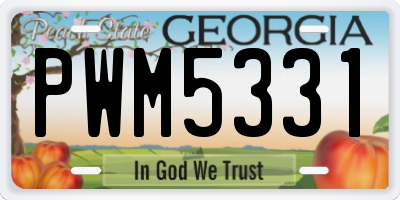 GA license plate PWM5331