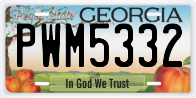 GA license plate PWM5332