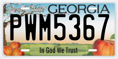 GA license plate PWM5367