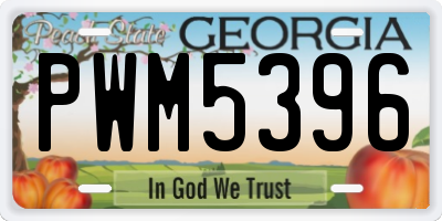 GA license plate PWM5396
