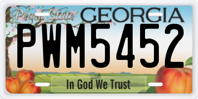 GA license plate PWM5452