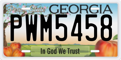 GA license plate PWM5458