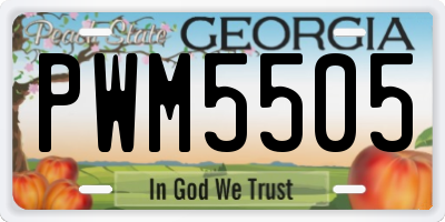 GA license plate PWM5505