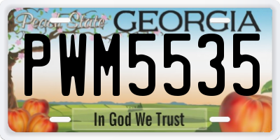 GA license plate PWM5535