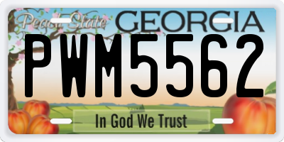 GA license plate PWM5562