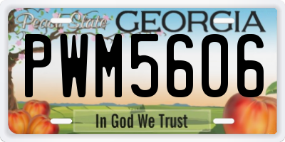 GA license plate PWM5606