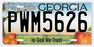 GA license plate PWM5626