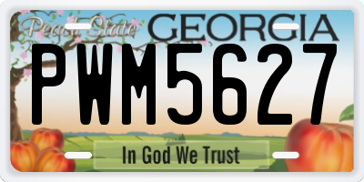 GA license plate PWM5627